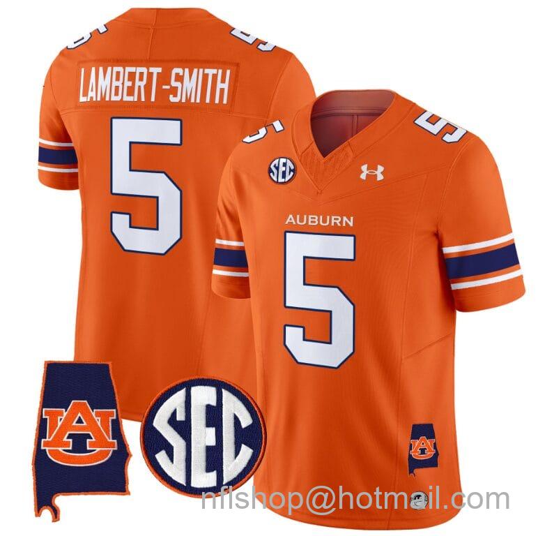 Men's Under Armour Lambert Smith Jersey #5 Auburn Tigers SEC Patch Vapor Limited College Football Stitched Orange