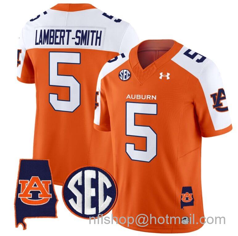 Men's Under Armour Lambert Smith Jersey #5 Auburn Tigers SEC Patch Vapor Limited College Football Stitched Orange Alternate