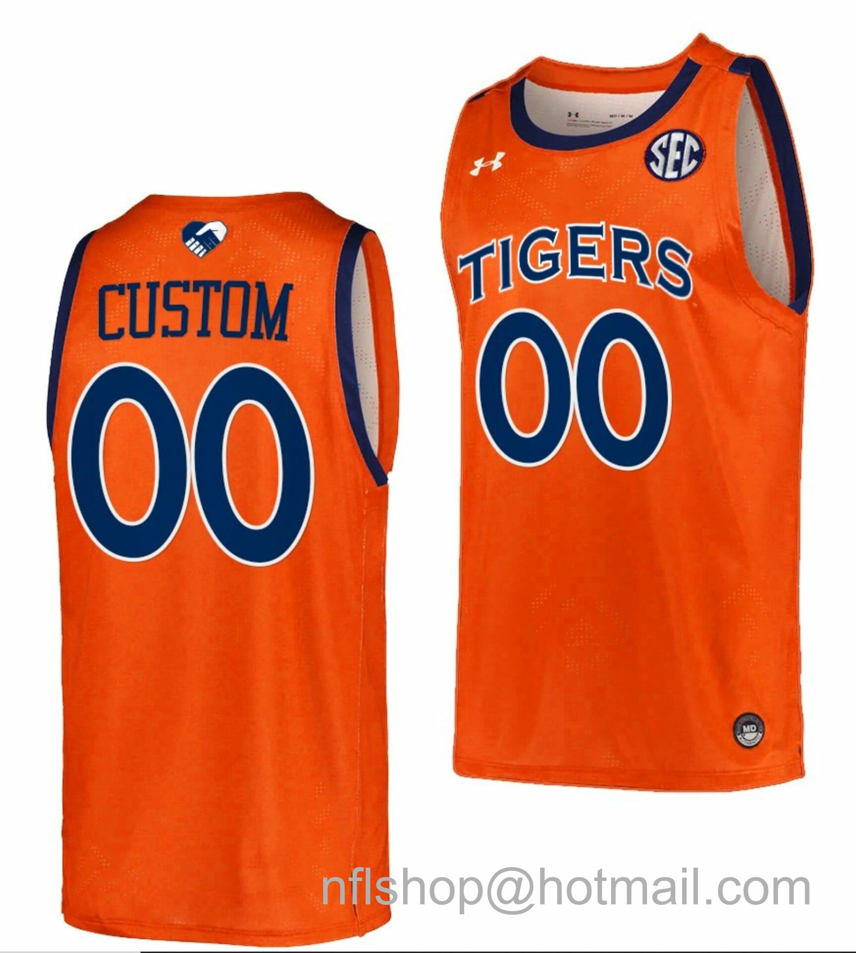 Men's Under Armour Custom Auburn Tigers Jersey Name and Number College Basketball Unite As One Orange