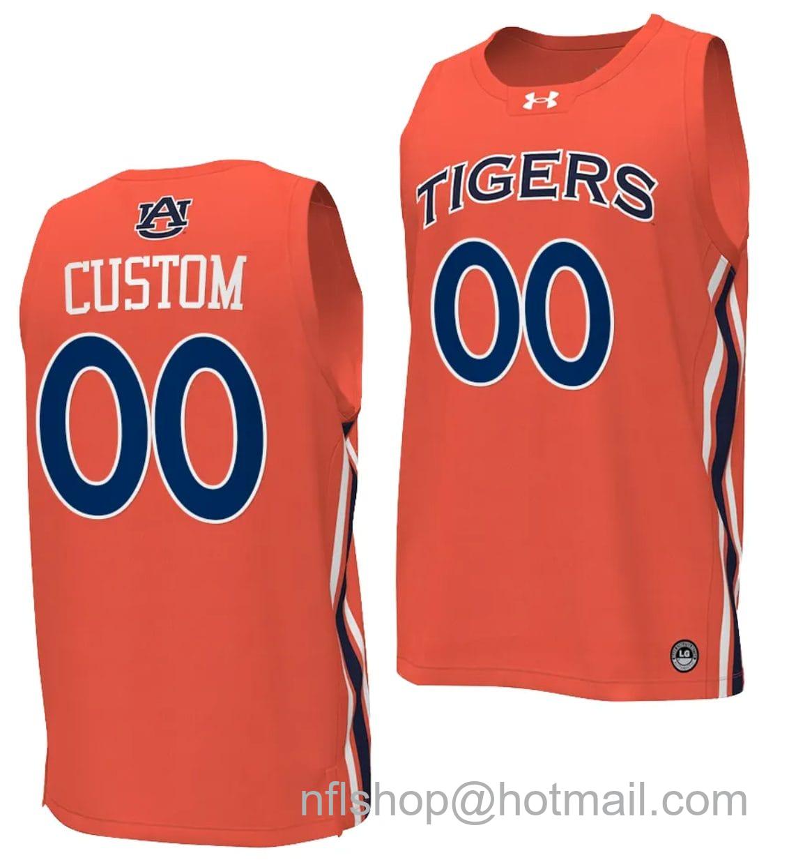 Men's Under Armour Custom Auburn Tigers Jersey Name and Number College Basketball Replica Orange