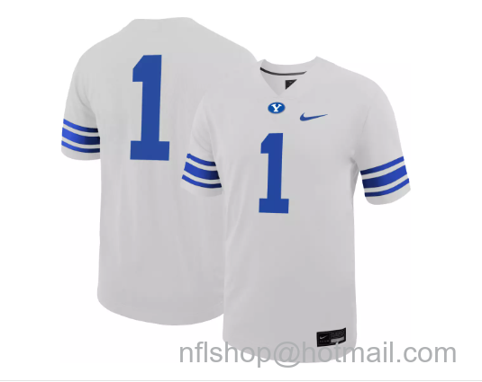 Men's Nike Custom BYU Cougars Jersey Name and Number Untouchable Game Football Jersey