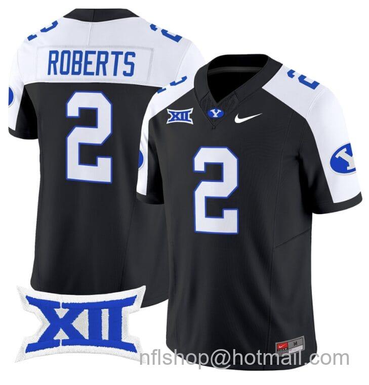 Men's Nike Chase Roberts Jersey #2 BYU Cougars Vapor Limited College Football Stitched Black Alternate