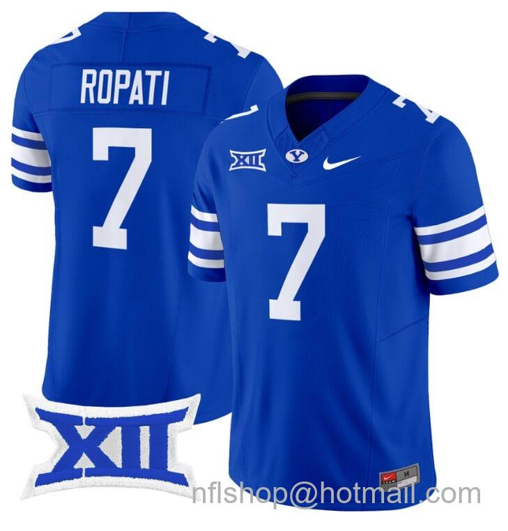 Men's Nike Hinckley Ropati Jersey #7 BYU Cougars Vapor Limited College Football Stitched Royal