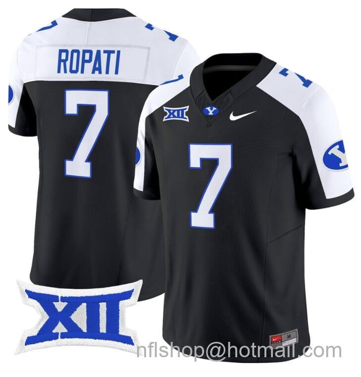 Men's Nike Hinckley Ropati Jersey #7 BYU Cougars Vapor Limited College Football Stitched Black Alternate