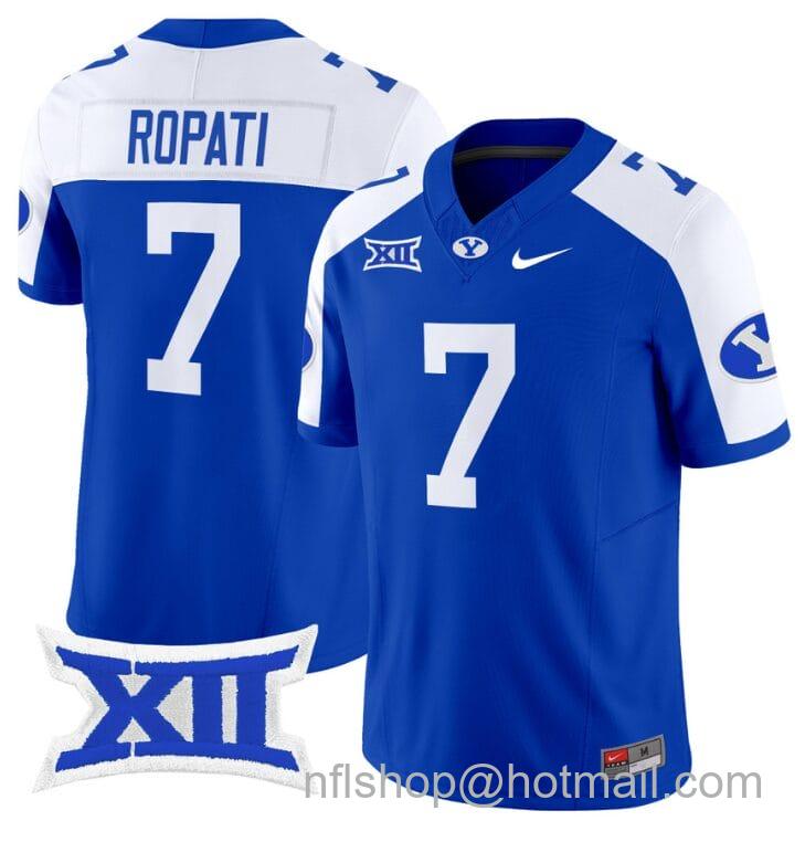 Men's Nike Hinckley Ropati Jersey #7 BYU Cougars Vapor Limited College Football Stitched Royal Alternate