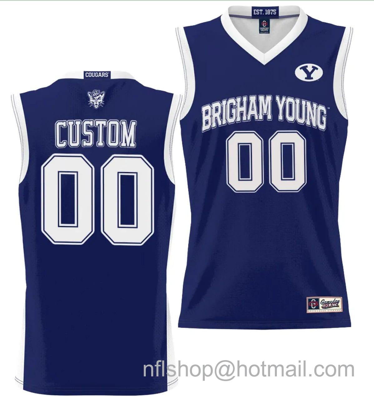 Men's Gameday Great  Custom BYU Cougars Jersey Name and Number NIL College Basketball Jersey Lightweight Navy