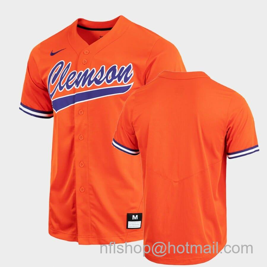 Men's Nike Clemson Tigers Custom Name Number Orange College Baseball Jersey