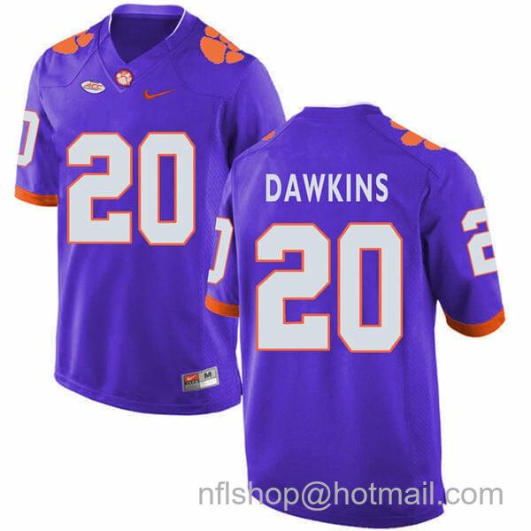 Men's Nike Clemson Tigers Brian Dawkins Jersey #20 College Football Purple