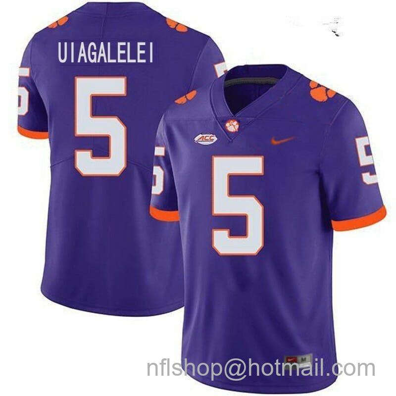 Men's Nike Clemson Tigers #5 D.J. Uiagalelei NCAA College Football Jersey Purple