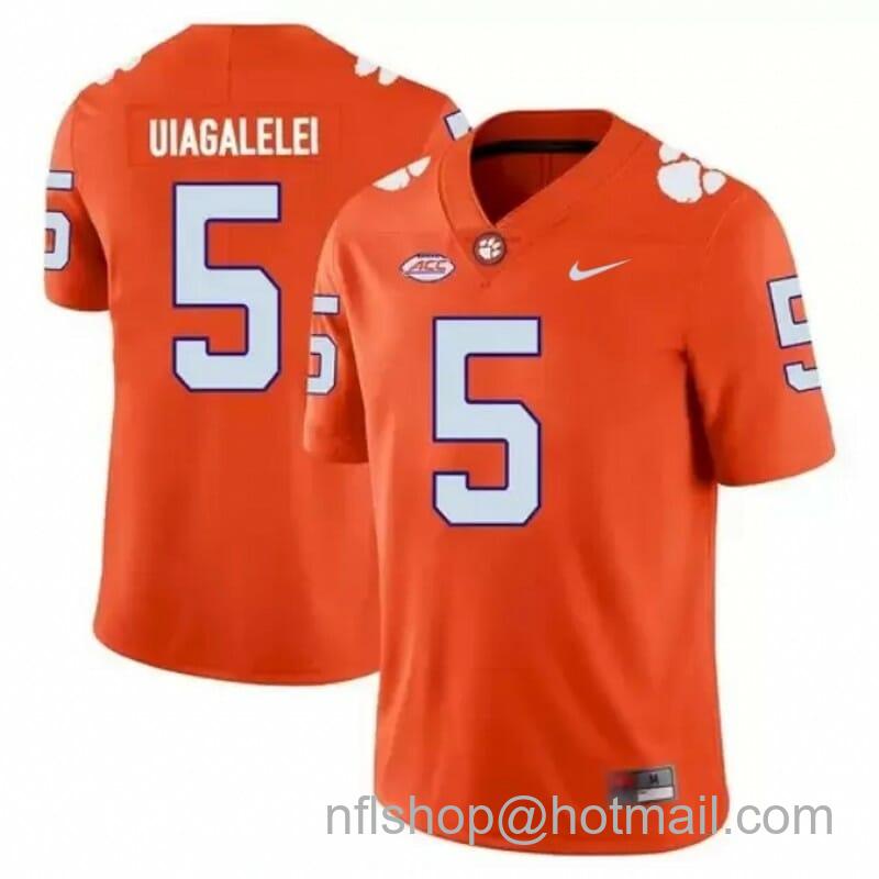 Men's Nike Clemson Tigers #5 D.J. Uiagalelei NCAA College Football Jersey Orange