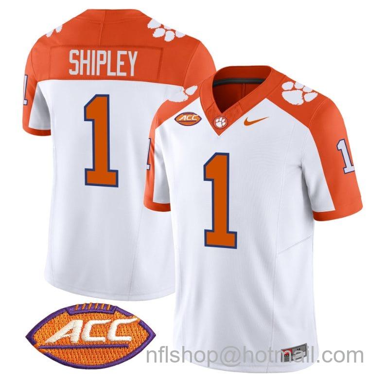 Men's Nike Will Shipley Jersey #1 Clemson Tigers Vapor Limited Acc Patch College Football Stitched Inverted