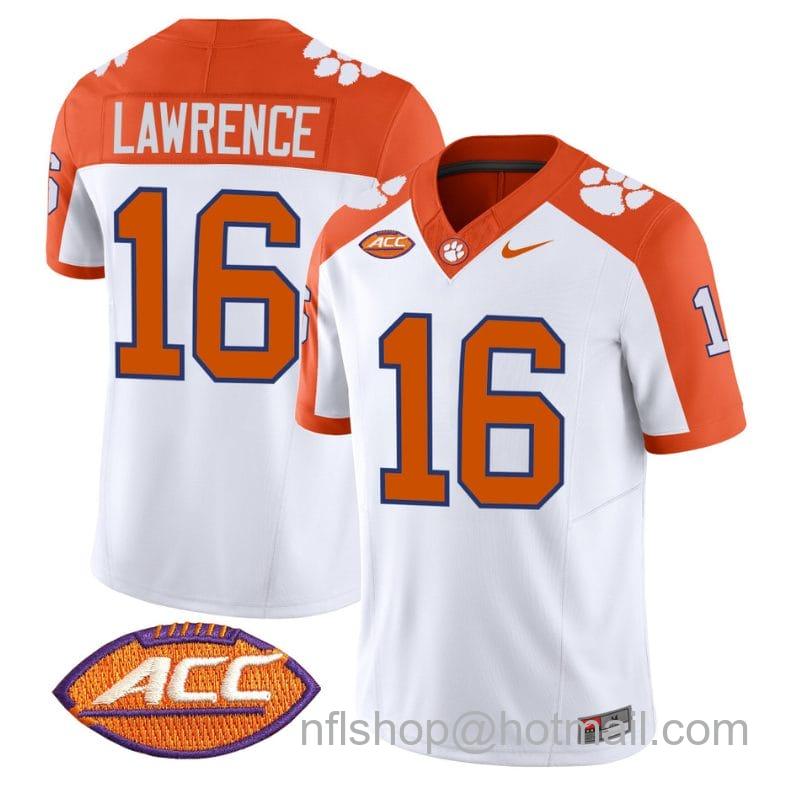 Men's Nike Trevor Lawrence Jersey #16 Clemson Tigers Vapor Limited Acc Patch College Football Stitched Inverted