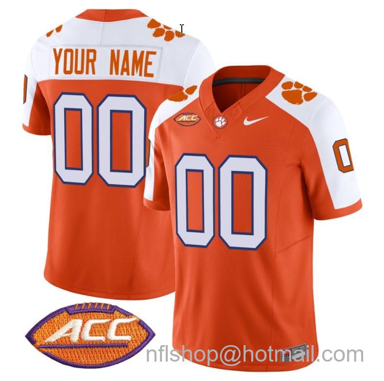 Men's Nike Custom Clemson Tigers Jersey Name and Number Vapor Limited ACC Patch College Football Stitched Alternate