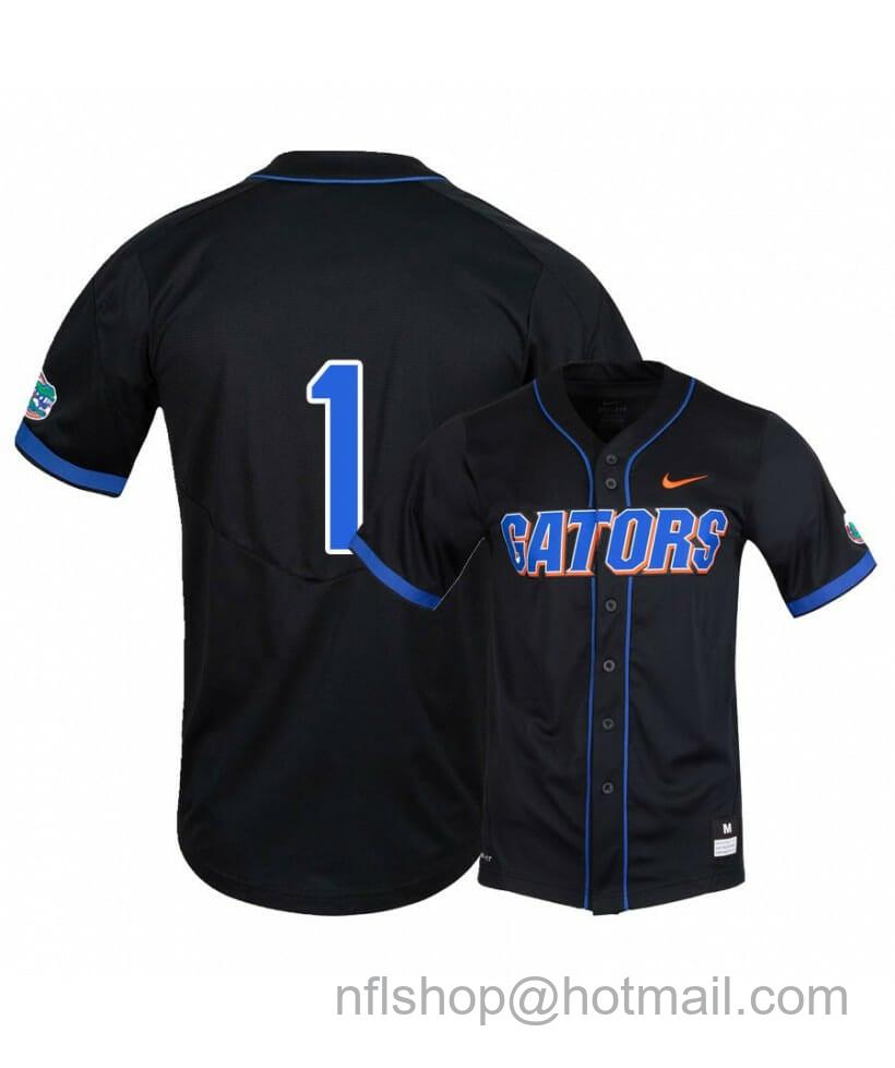 Men's Nike Florida Gators 1 Jacob Young Black College Baseball Jersey