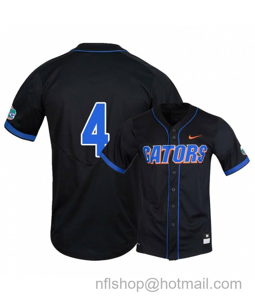 Men's Nike Florida Gators 4 Jud Fabian Black College Baseball Jersey