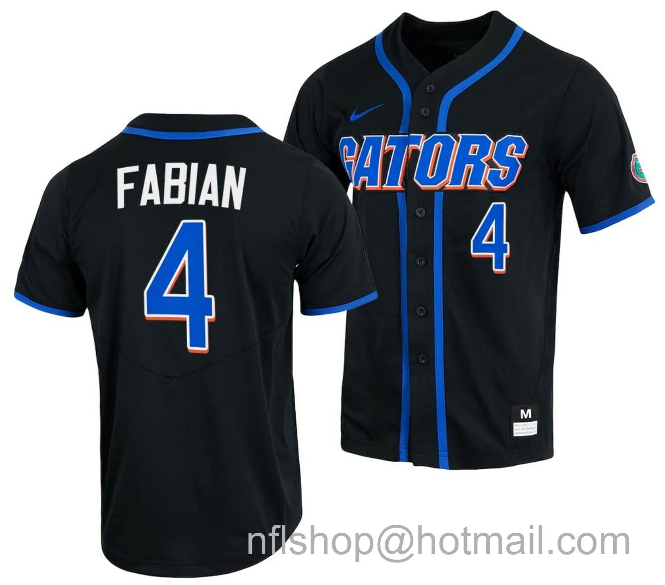 Men's Nike Jud Fabian Jersey Florida Gators College Baseball Full-Button Black #4