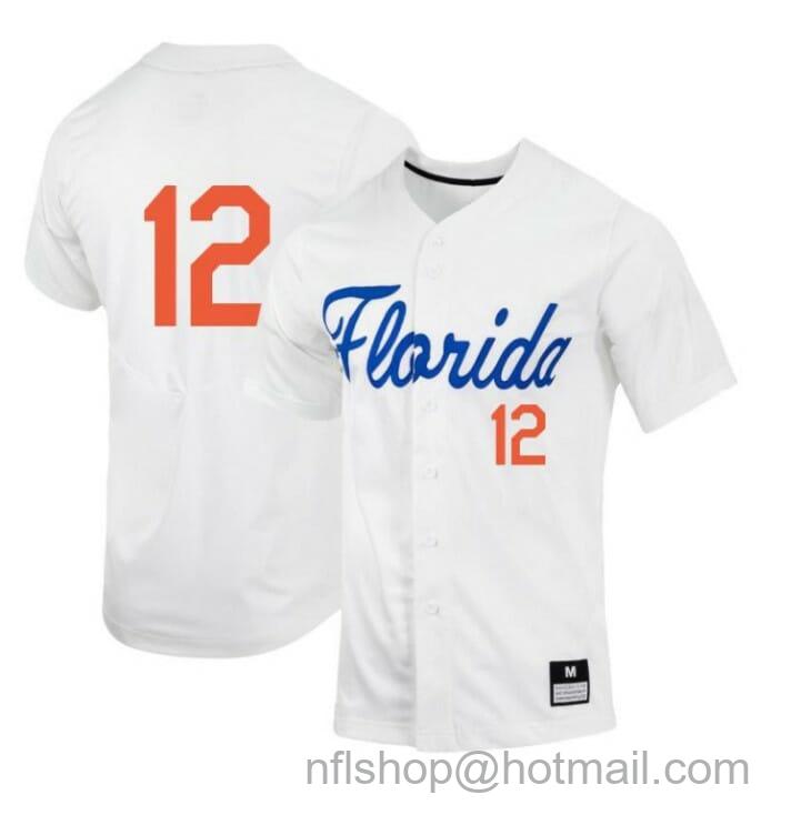 Men's Nike Hunter Barco Jersey Florida Gators Baseball NCAA College White Alumni #12