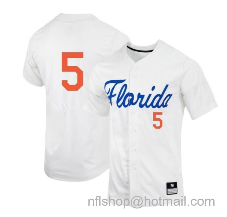 Men's Nike Brandon Sproat Jersey Florida Gators Baseball NCAA College White Alumni #5