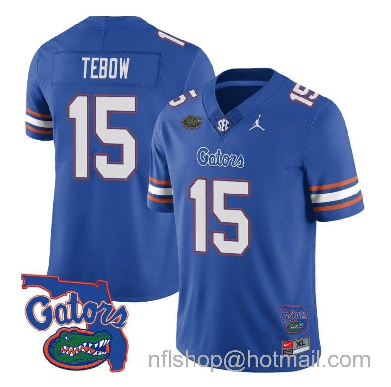 Men's Jordan Brand Tim Tebow Jersey #15 Florida Gators Vapor Limited College Football Royal