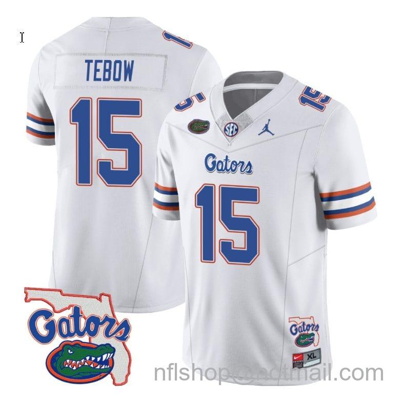 Men's Jordan Brand Tim Tebow Jersey #15 Florida Gators Vapor Limited College Football White