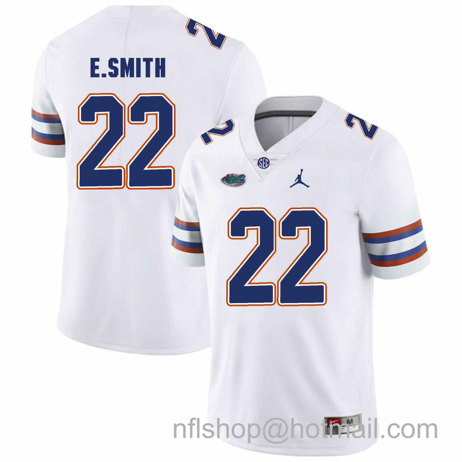 Men's Jordan Brand Florida Gators #22 Emmitt Smith College Football Jersey White Logo Patch