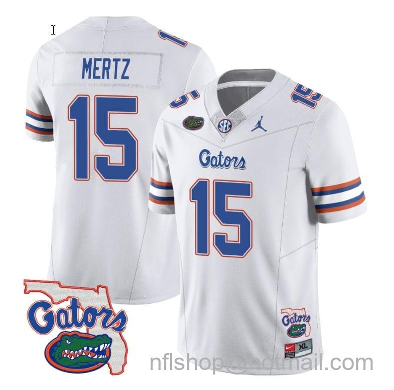 Men's Jordan Brand Graham Mertz Jersey #15 Florida Gators Vapor Limited College Football White