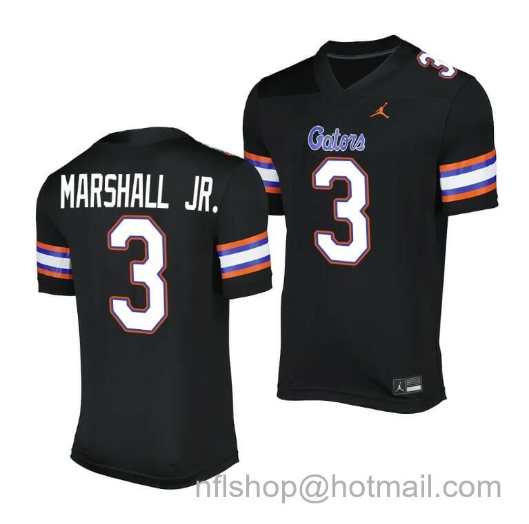 Men's Jordan Brand Florida Gators Jason Marshall Jr. Jersey #3 Alternate Game Black 2023 Salute To Service Uniform