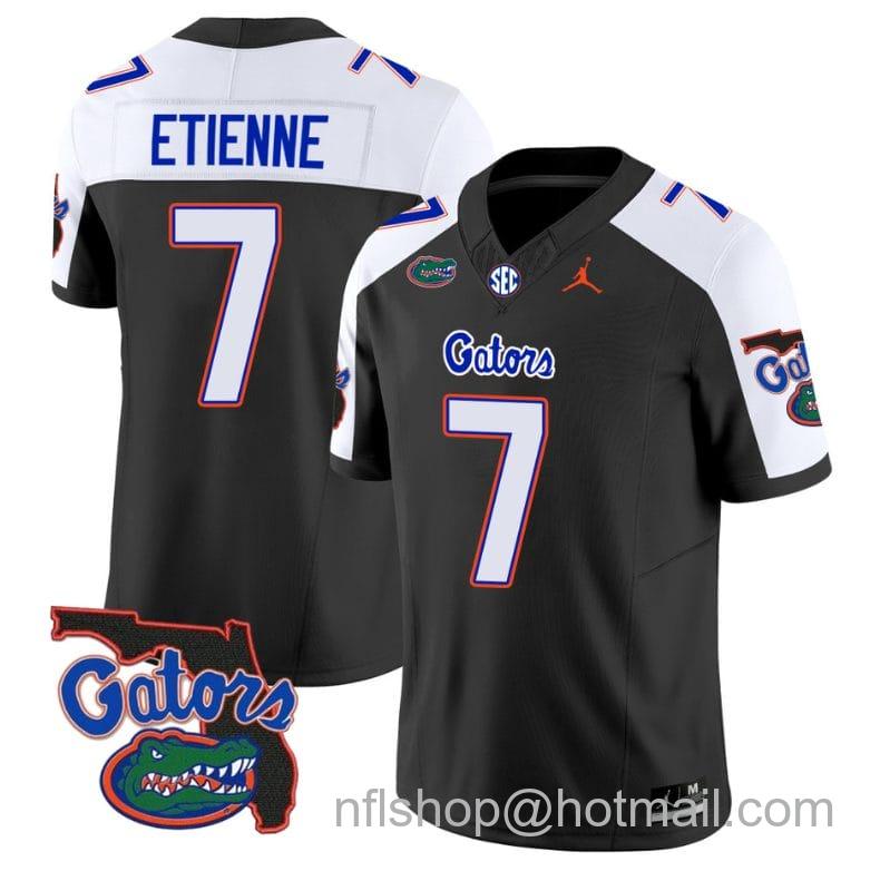 Men's Jordan Brand Trevor Etienne Jersey #7 Florida Gators Vapor Limited Florida Map College Football Black Alternate