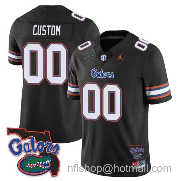 Men's Jordan Brand Custom Florida Gators Jersey Name and Number College Football Black Limited All Stitched