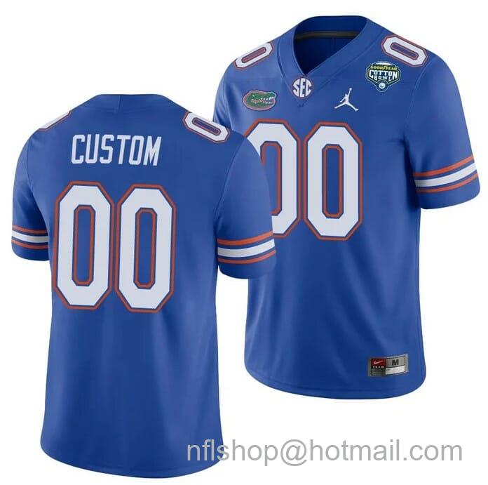 Men's Jordan Brand Florida Gators Custom Jersey Royal 2020 Cotton Bowl Game