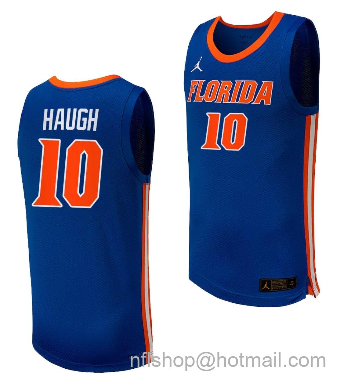 Men's Jordan Brand Thomas Haugh Jersey #10 Florida Gators College Basketball 2023-24 Replica Uniform Royal