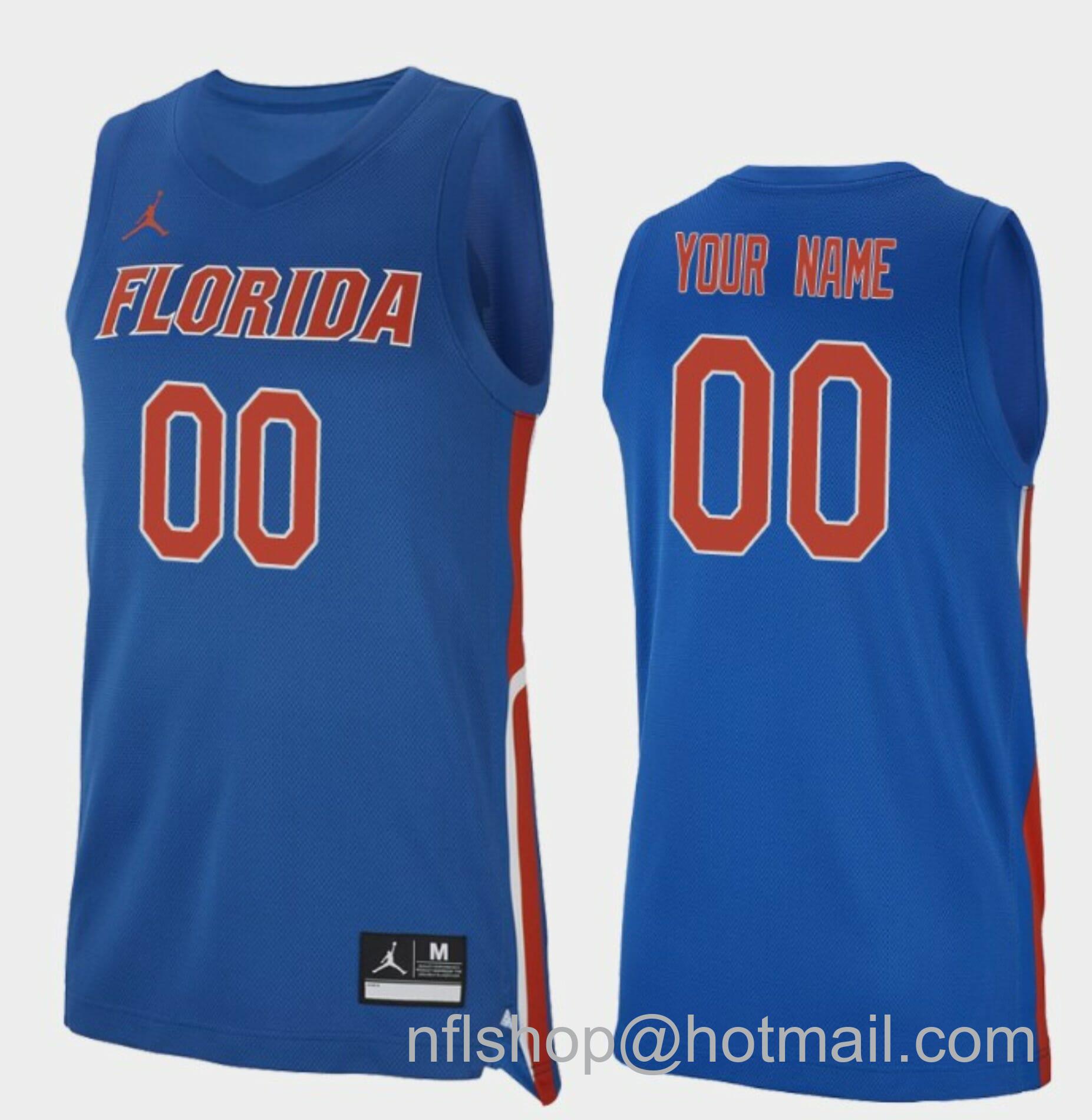 Men's Jordan Brand Custom Florida Gators Jersey Name and Number College Basketball Replica Royal