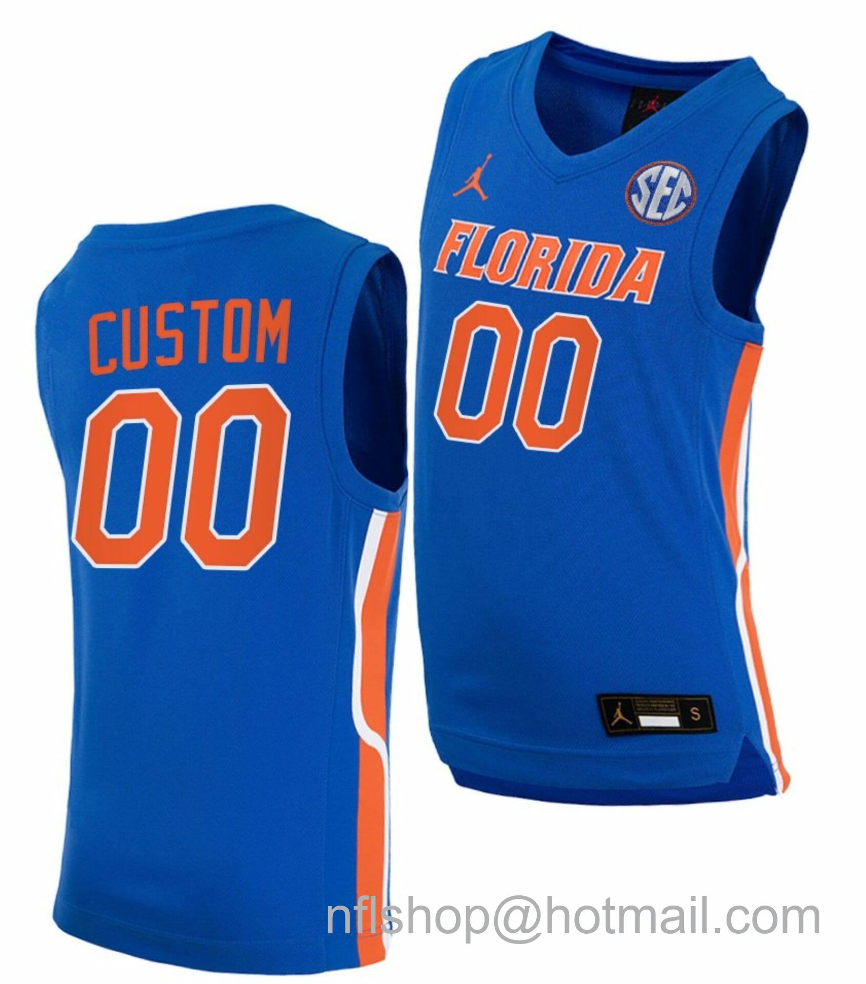 Men's Jordan Brand Custom Florida Gators Jersey Name and Number College Basketball Royal