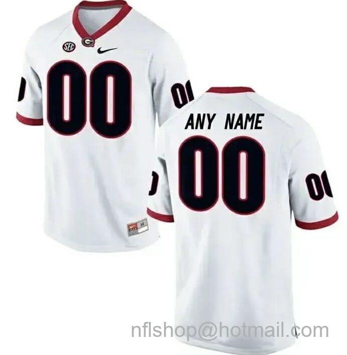 Men's Nike Georgia Bulldogs Custom Jersey Football Jersey White