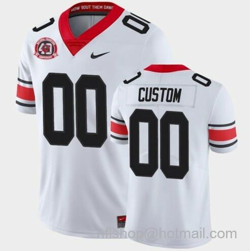 Men's Nike Georgia Bulldogs Football Jersey Custom White College 40th Anniversary Alternate