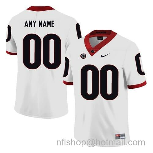 Men's Nike Georgia Bulldogs Jersey Custom College Football White