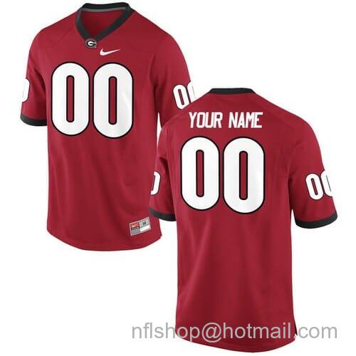 Men's Nike Georgia Bulldogs Custom Jersey Red College Football