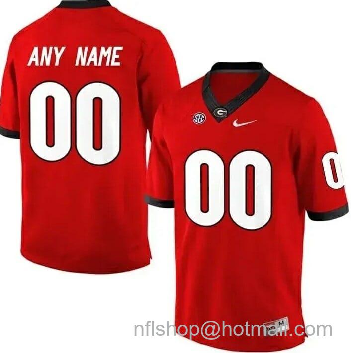 Men's Nike Custom UGA Georgia Bulldogs Jersey Football Jersey Red