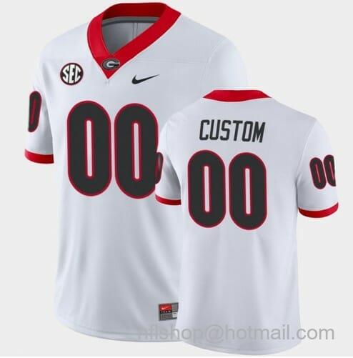 Men's Nike Georgia Bulldogs Jersey Custom White College Football Away Game