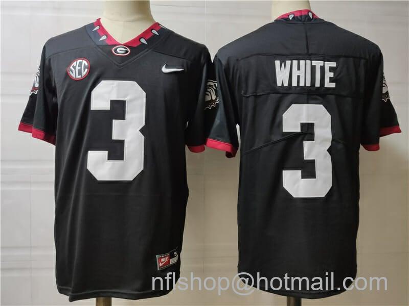 Men's Nike Georgia Bulldogs #3 White College Football Jersey