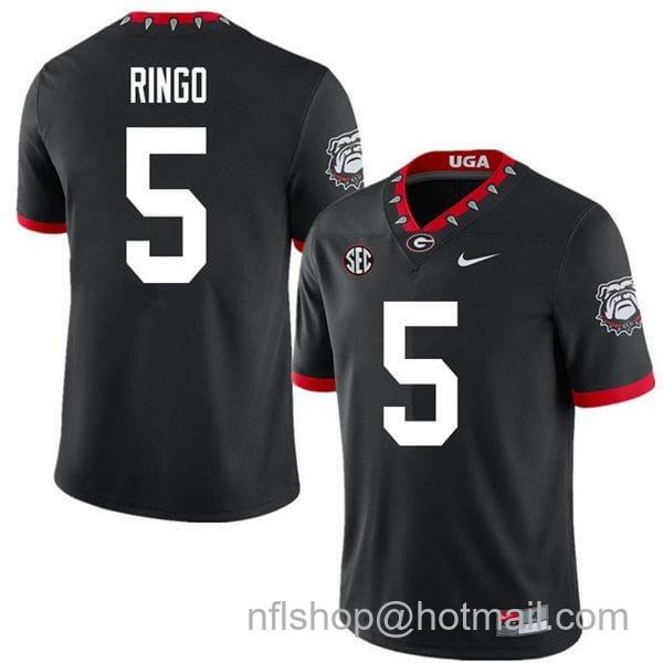 Men's Nike Georgia Bulldogs Kelee Ringo Jersey #5 College Football Game Black Alternative