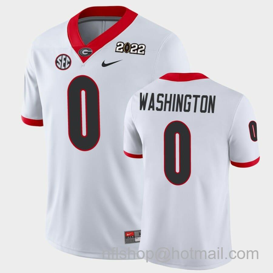 Men's Nike Georgia Bulldogs #0 Darnell Washington Jersey White 2021 National Champions Game