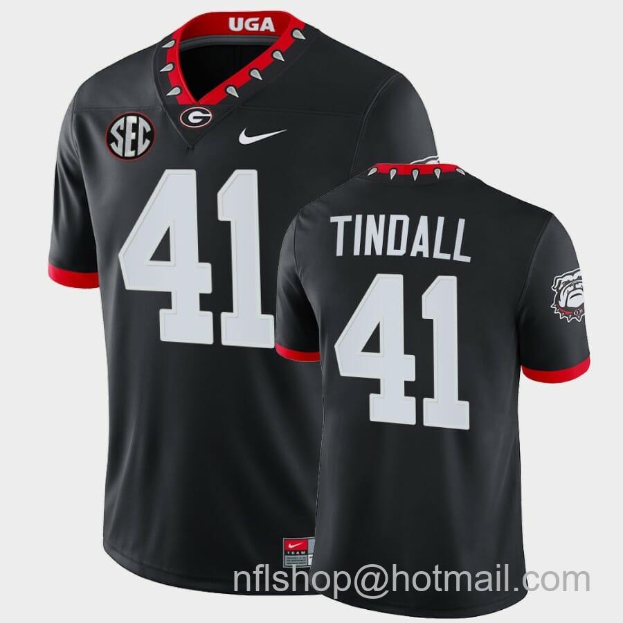 Men's Nike Georgia Bulldogs #41 Channing Tindall Black Mascot 100th Anniversary College Game Jersey