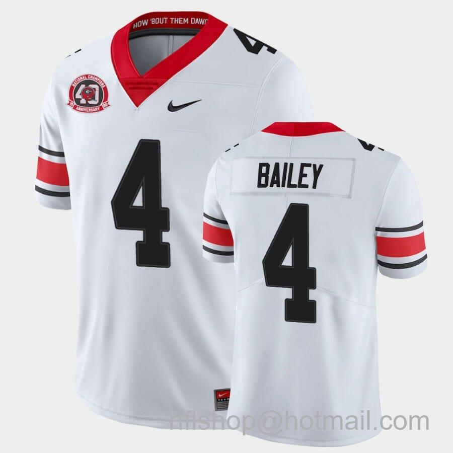 Men's Nike Georgia Bulldogs #4 Champ Bailey White College Football 40th Anniversary Alternate Jersey