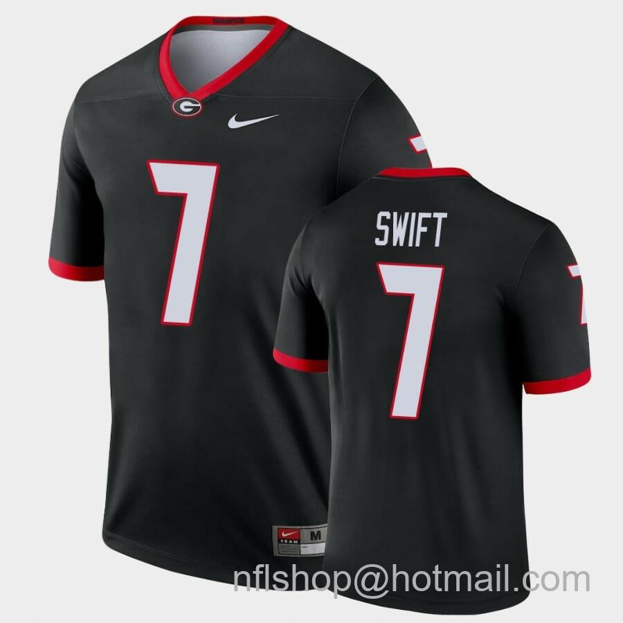 Men's Nike Georgia Bulldogs #7 DAndre Swift Black Legend Alternate Jersey