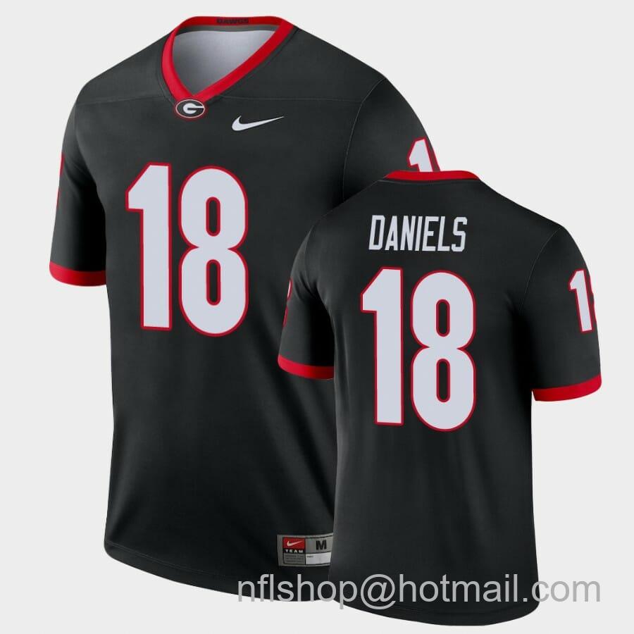 Men's Nike Georgia Bulldogs #18 JT Daniels Black Legend Alternate Jersey