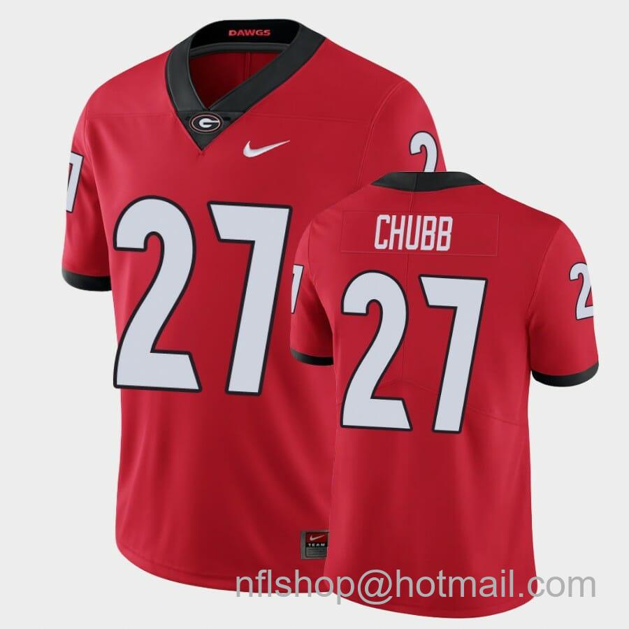 Men's Nike Georgia Bulldogs #27 Nick Chubb Red Limited Jersey