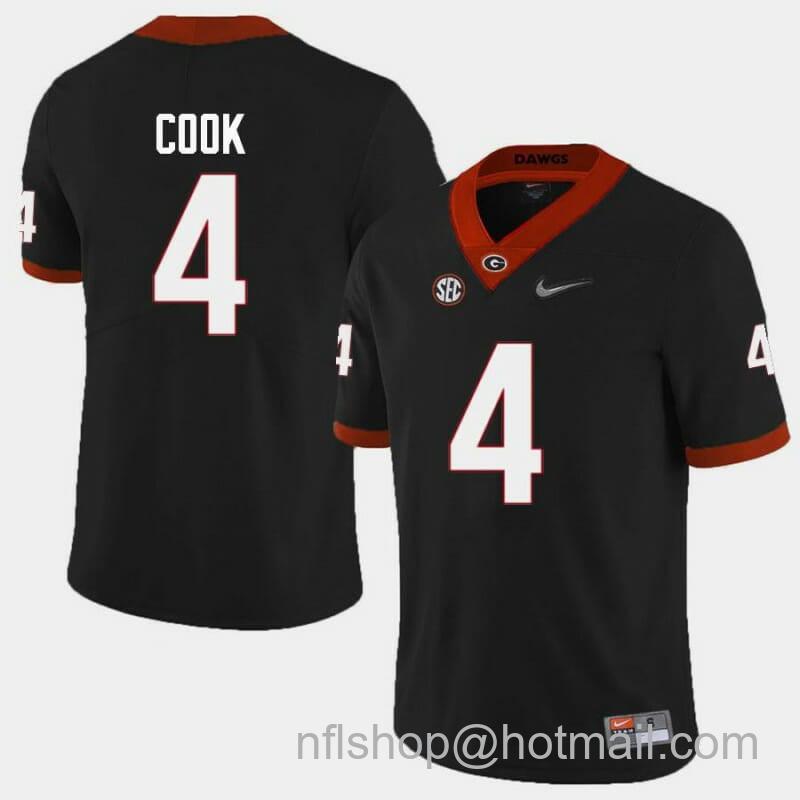 Men's Nike Georgia Bulldogs #4 James Cook III College Football Jersey Black