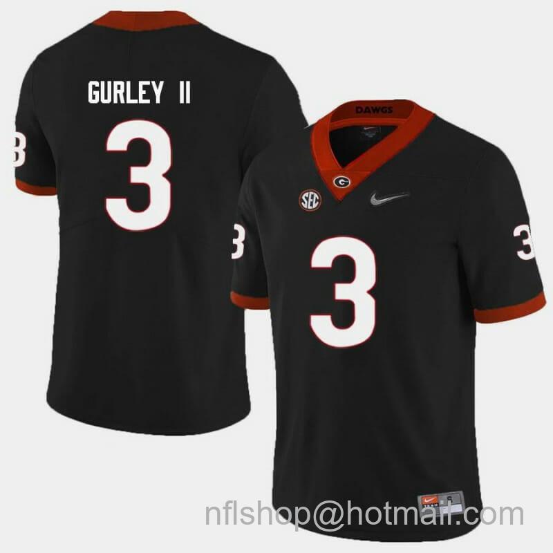 Men's Nike Georgia Bulldogs #3 Todd Gurley II College Football Jersey Black