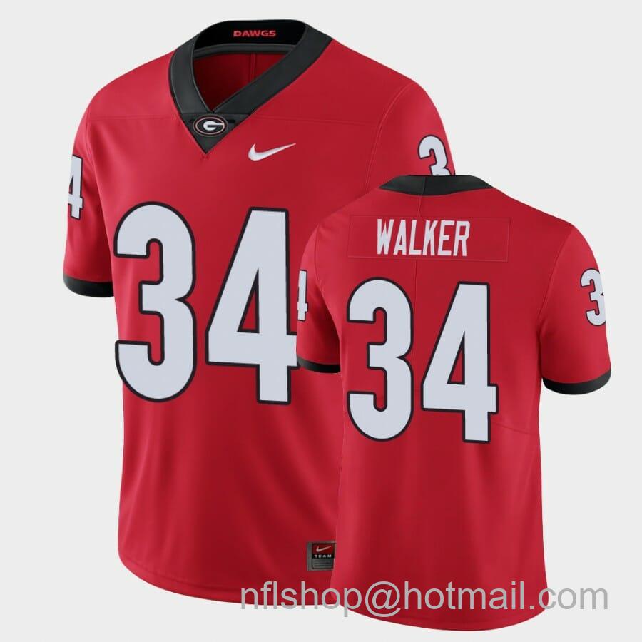 Men's Nike Georgia Bulldogs #34 Herchel Walker Red Limited Jersey